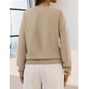 MEROKEETY Womens Fall Oversized Pullover Sweater Layered Neck Henley Tops(Apricot)
