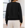MEROKEETY Womens Fall Oversized Pullover Sweater Layered Neck Henley Tops(Black)