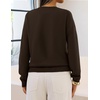 MEROKEETY Womens Fall Oversized Pullover Sweater Layered Neck Henley Tops(Coffee)