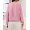 MEROKEETY Womens Fall Oversized Pullover Sweater Layered Neck Henley Tops(Pink)