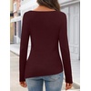 MEROKEETY Womens Fall Sweaters Trendy 2026 Tie Front Cinched Waist Tops(Burgundy)
