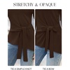 MEROKEETY Womens Fall Sweaters Trendy 2026 Tie Front Cinched Waist Tops(Coffee)