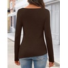 MEROKEETY Womens Fall Sweaters Trendy 2026 Tie Front Cinched Waist Tops(Coffee)