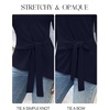 MEROKEETY Womens Fall Sweaters Trendy 2026 Tie Front Cinched Waist Tops(Navy)