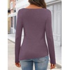 MEROKEETY Womens Fall Sweaters Trendy 2026 Tie Front Cinched Waist Tops(Purple)