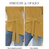 MEROKEETY Womens Fall Sweaters Trendy 2026 Tie Front Cinched Waist Tops(Turmeric)