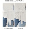 MEROKEETY Womens Fall Sweaters Trendy 2026 Tie Front Cinched Waist Tops(White)
