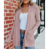 MEROKEETY Women’s Fall Winter Lightweight Cardigans Sweater(Dustypink)