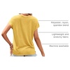 MEROKEETY Womens Summer Boho Cap Sleeve Lace Trim V Neck Tops(Yellow)