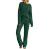 MEROKEETY Womens Cute Fuzzy Lounge Set Cozy Fall Pajamas(Green)