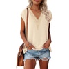 MEROKEETY Womens Summer Boho Cap Sleeve Lace Trim V Neck Tops(Apricot)