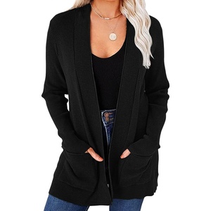 MEROKEETY Women’s Fall Winter Lightweight Cardigans Sweater(Black)