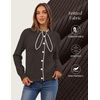 MEROKEETY Women’s Long Sleeve Tie Front Fall Cardigan Chunky Knit Sweaters(Coffee)