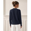 MEROKEETY Women’s Long Sleeve Tie Front Fall Cardigan Chunky Knit Sweaters(Navy)
