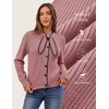 MEROKEETY Women’s Long Sleeve Tie Front Fall Cardigan Chunky Knit Sweaters(Pink)