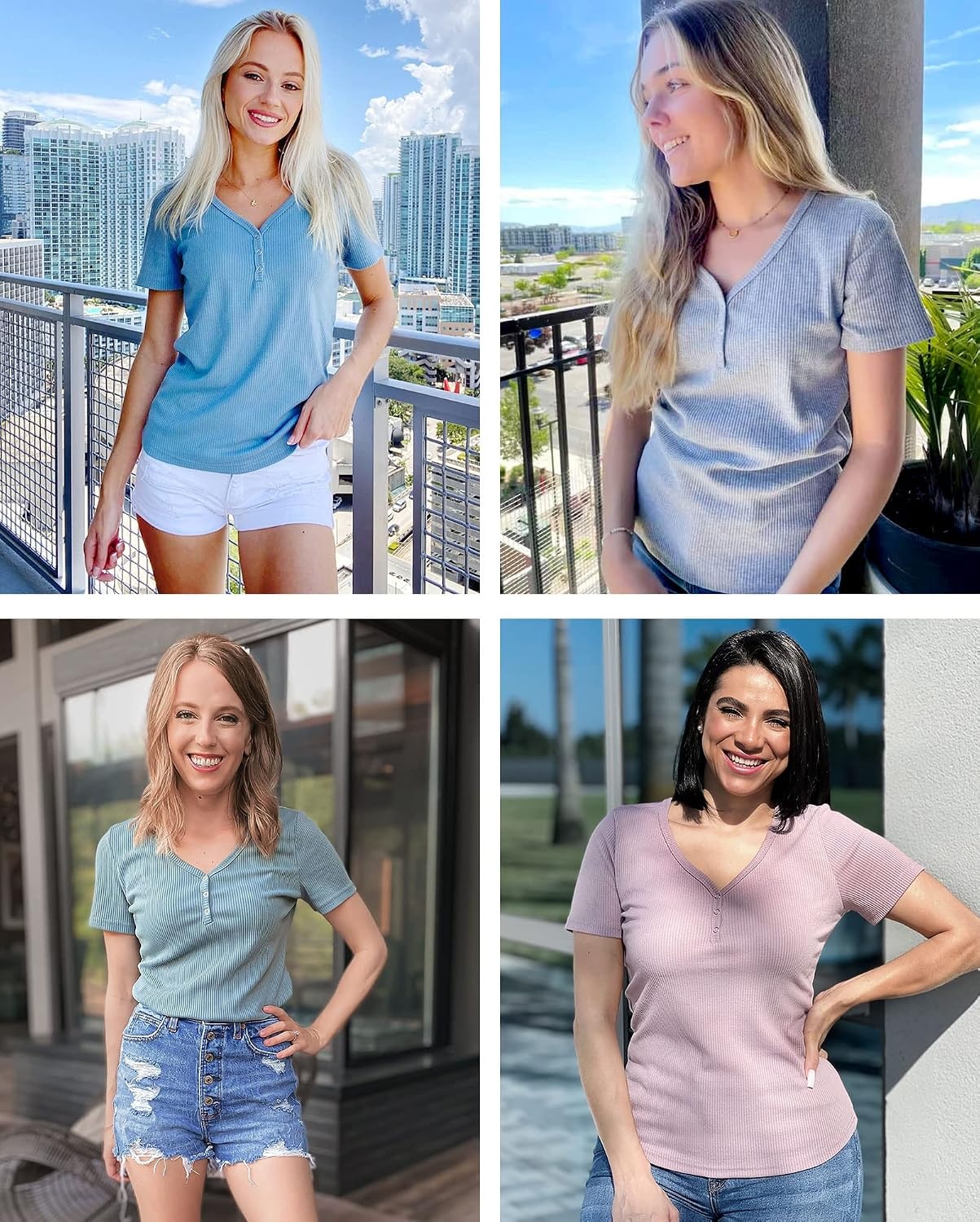 image:imageMEROKEETY Womens 2026 Summer Short Sleeve Tops Casual T ShirtsRoyal