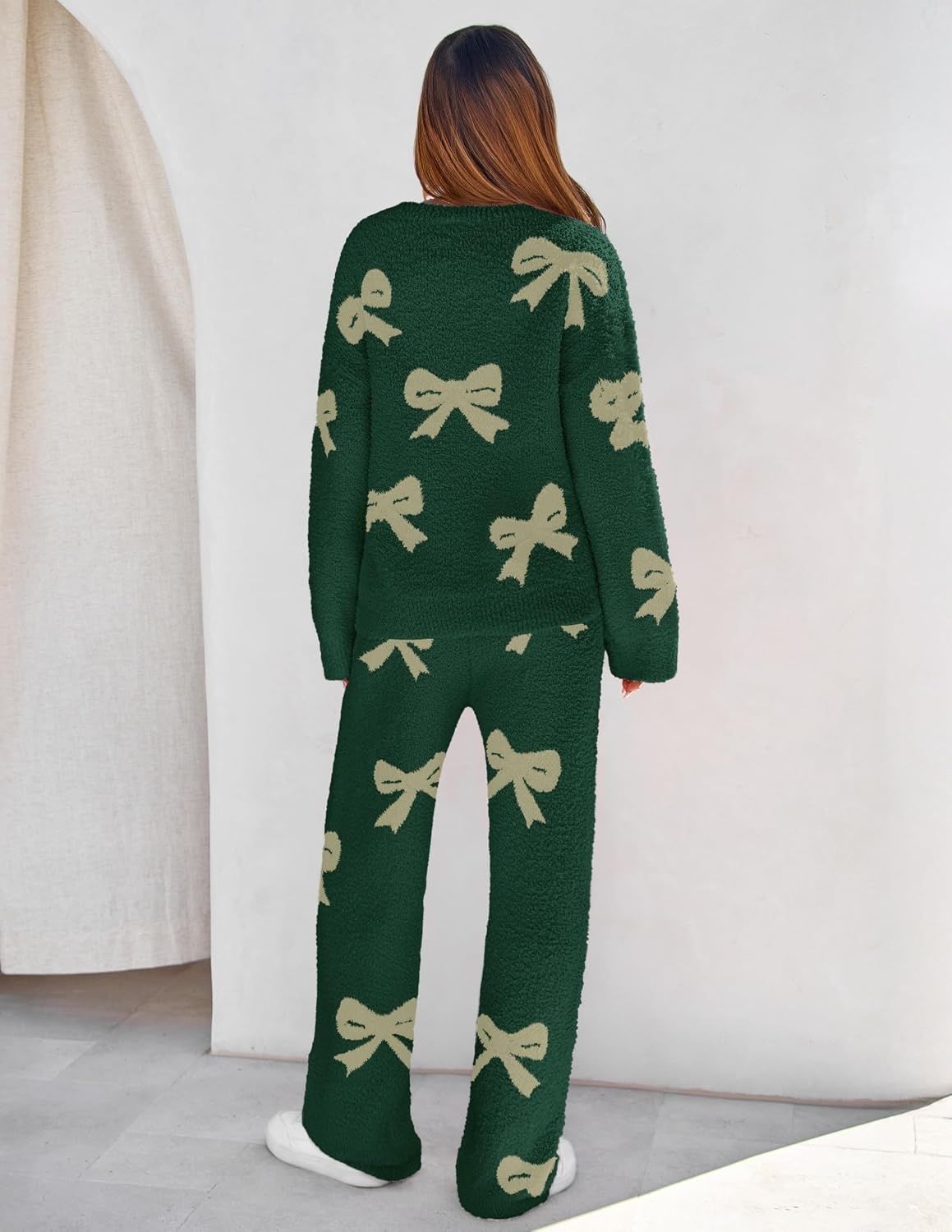 image:imageMEROKEETY Womens Fall Fleece 2 Piece Outfits Pajama Lounge SetsBowgreen