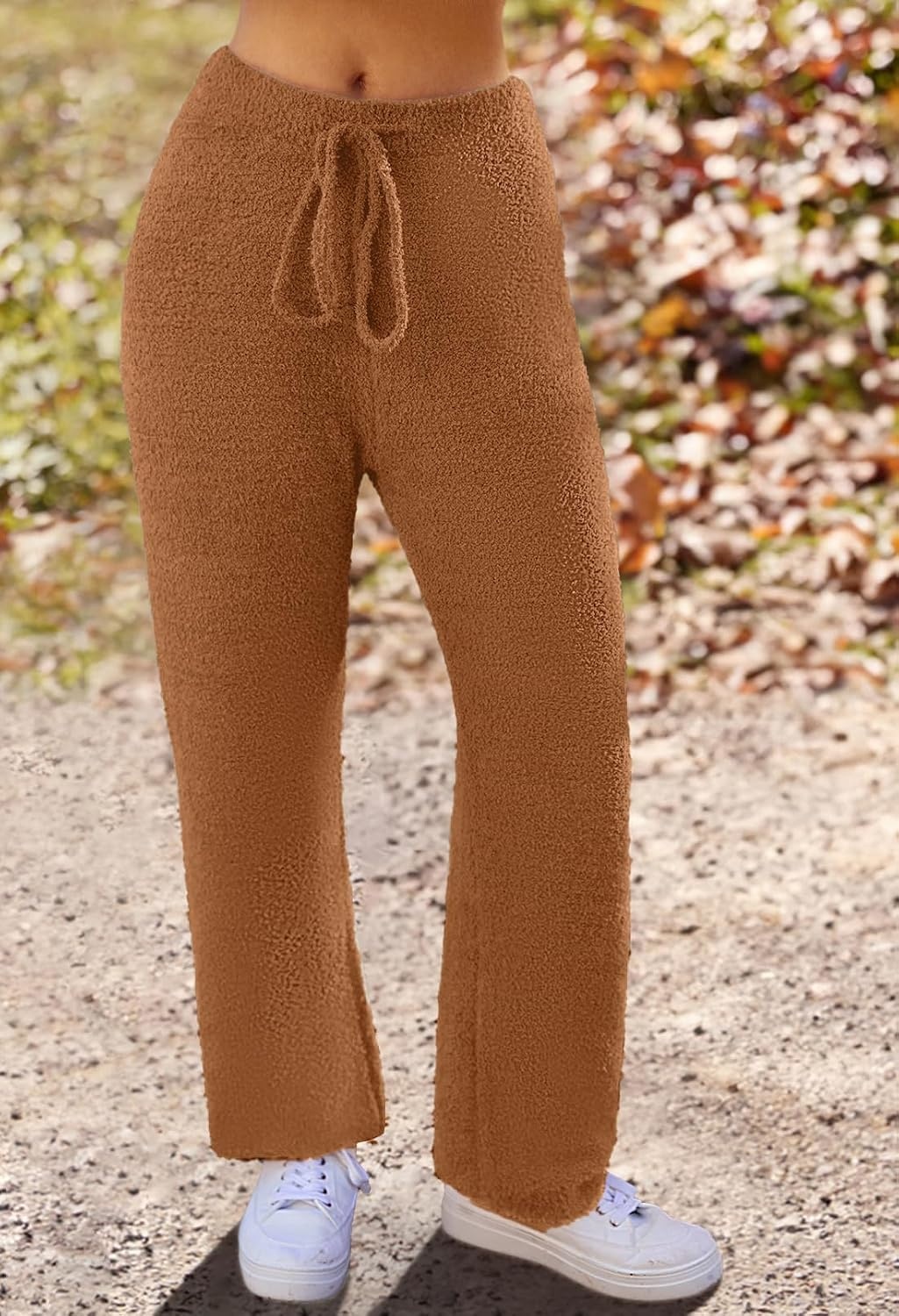 image:imageMEROKEETY Womens Fall Fleece 2 Piece Outfits Pajama Lounge SetsBrown