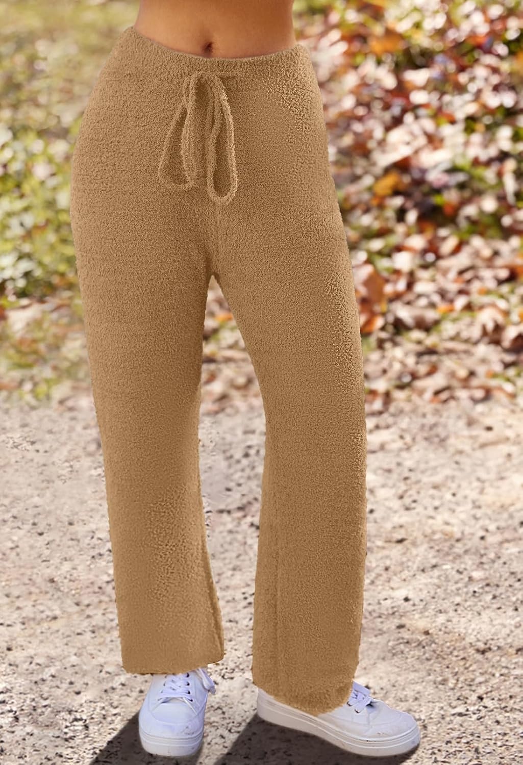 image:imageMEROKEETY Womens Fall Fleece 2 Piece Outfits Pajama Lounge SetsCamel