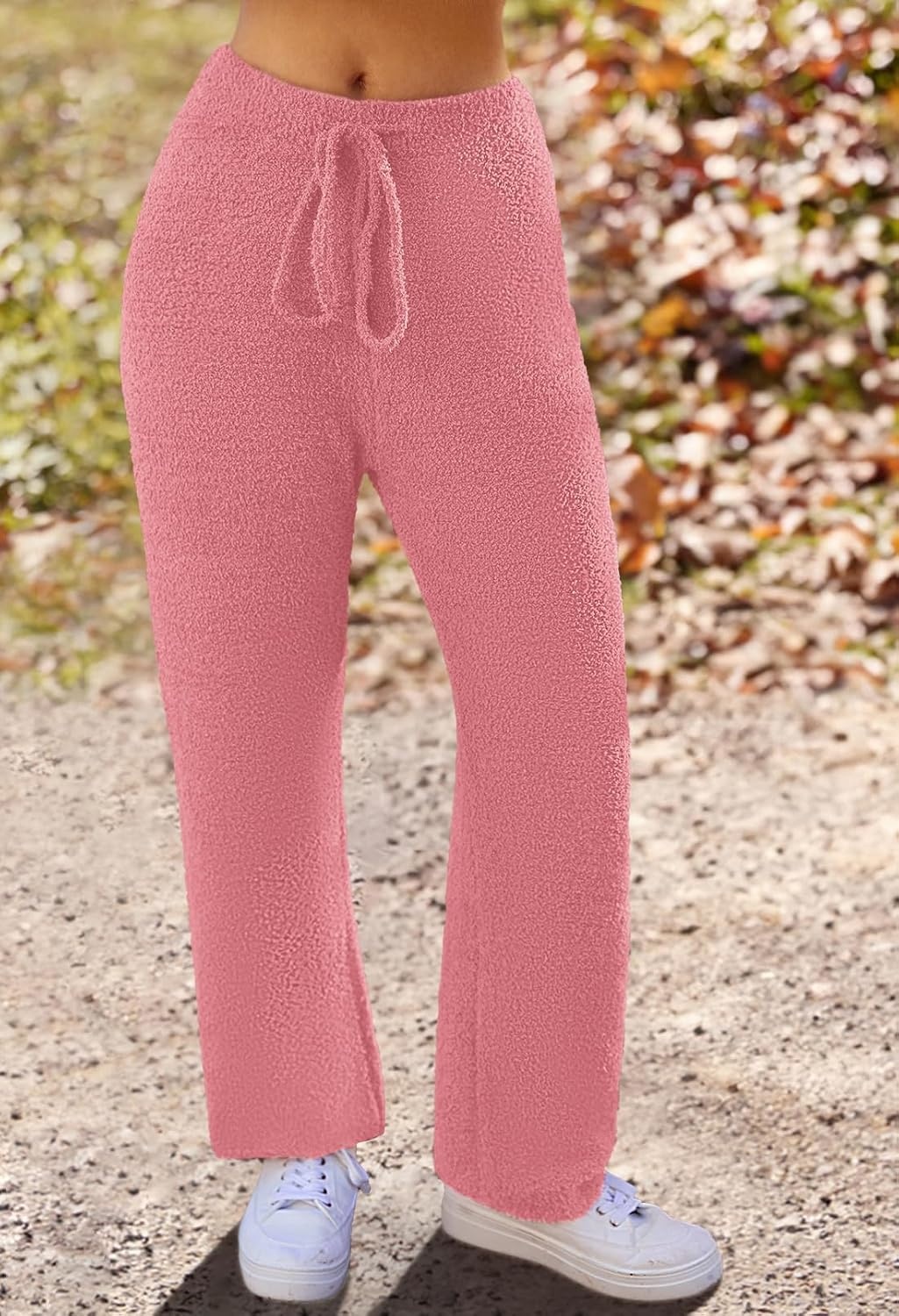 image:imageMEROKEETY Womens Fall Fleece 2 Piece Outfits Pajama Lounge SetsLightcoral