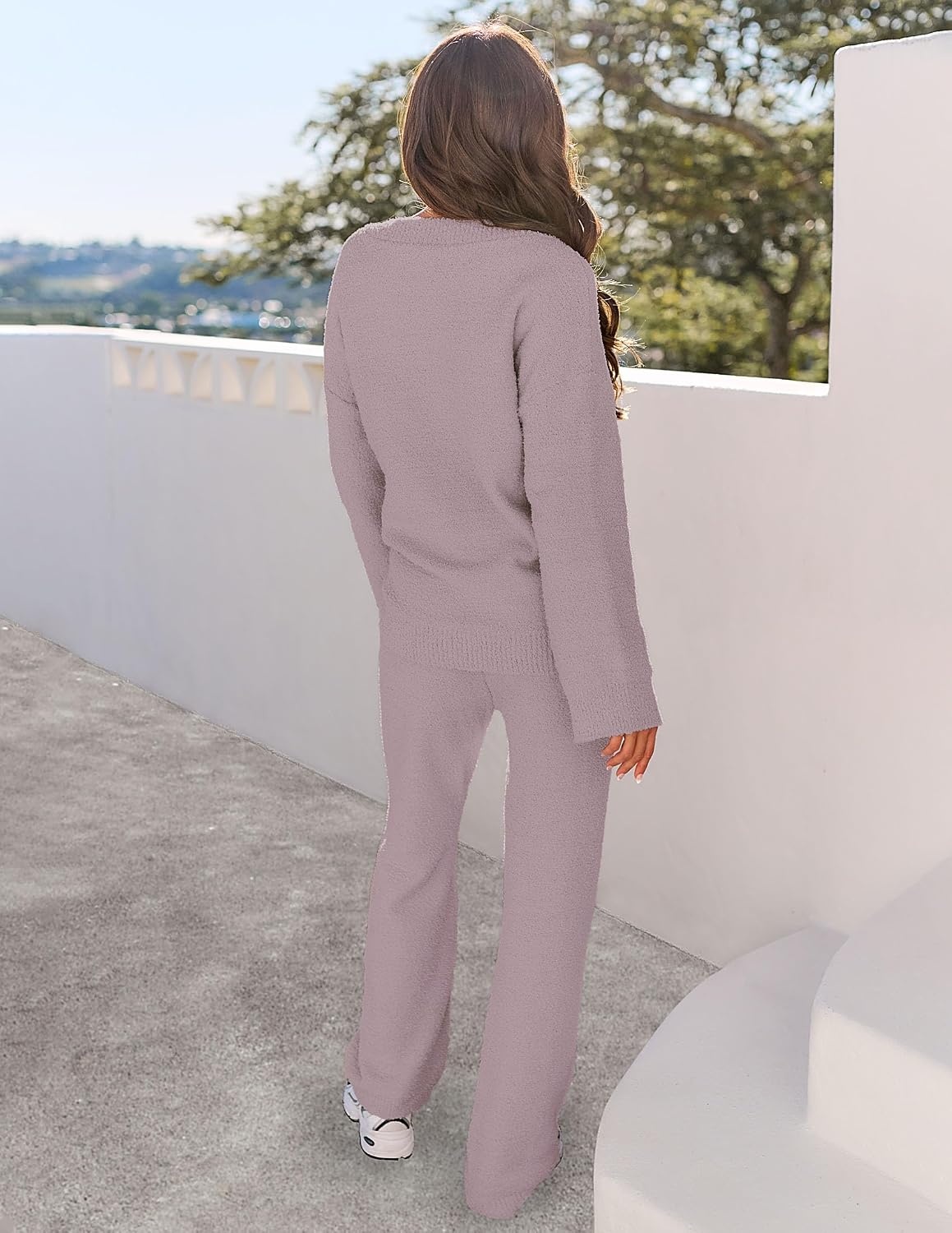 image:imageMEROKEETY Womens Fall Fleece 2 Piece Outfits Pajama Lounge SetsTaro