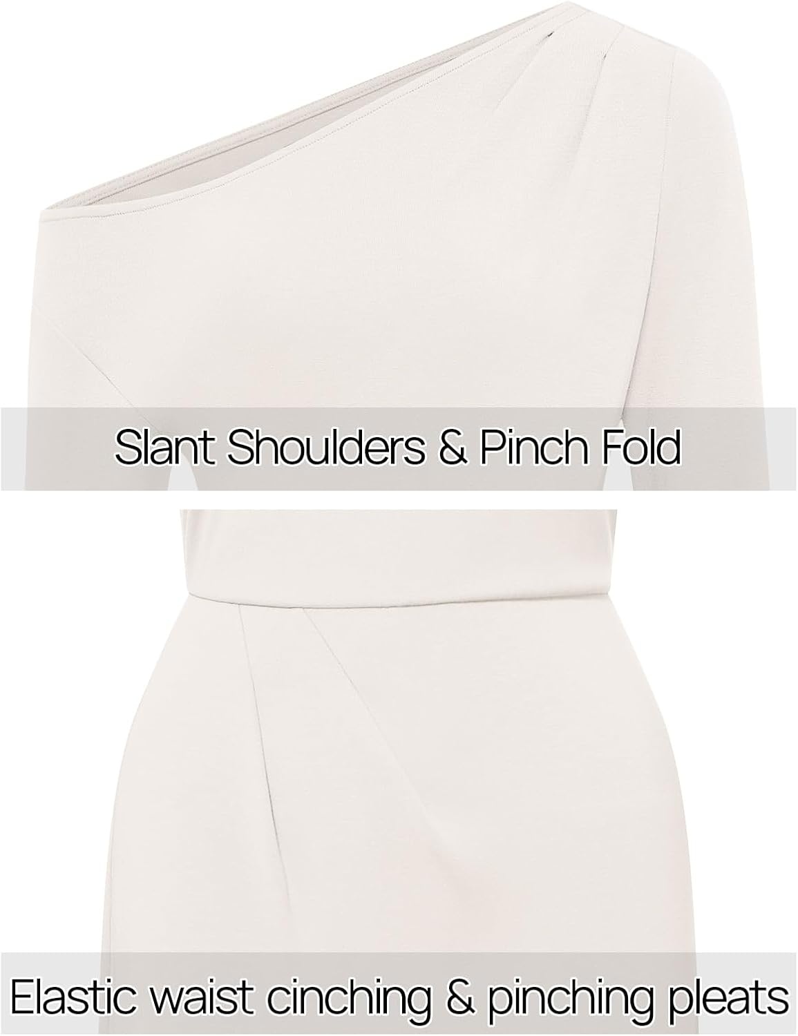 image:imageMEROKEETY Womens Fall Off Shoulder Long Sleeve Wedding Guest Midi DressWhite