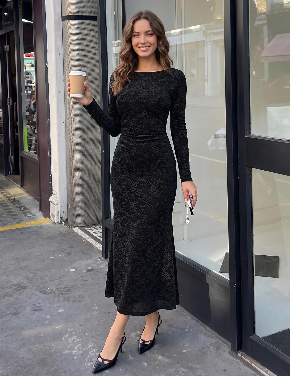 image:imageMEROKEETY Womens Fall Wedding Guest Formal Floral Maxi DressesBlack