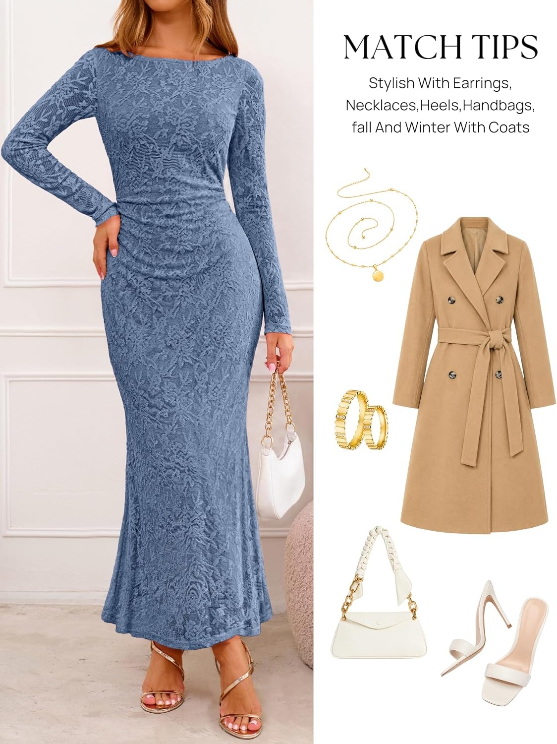 image:imageMEROKEETY Womens Fall Wedding Guest Formal Floral Maxi DressesBlue