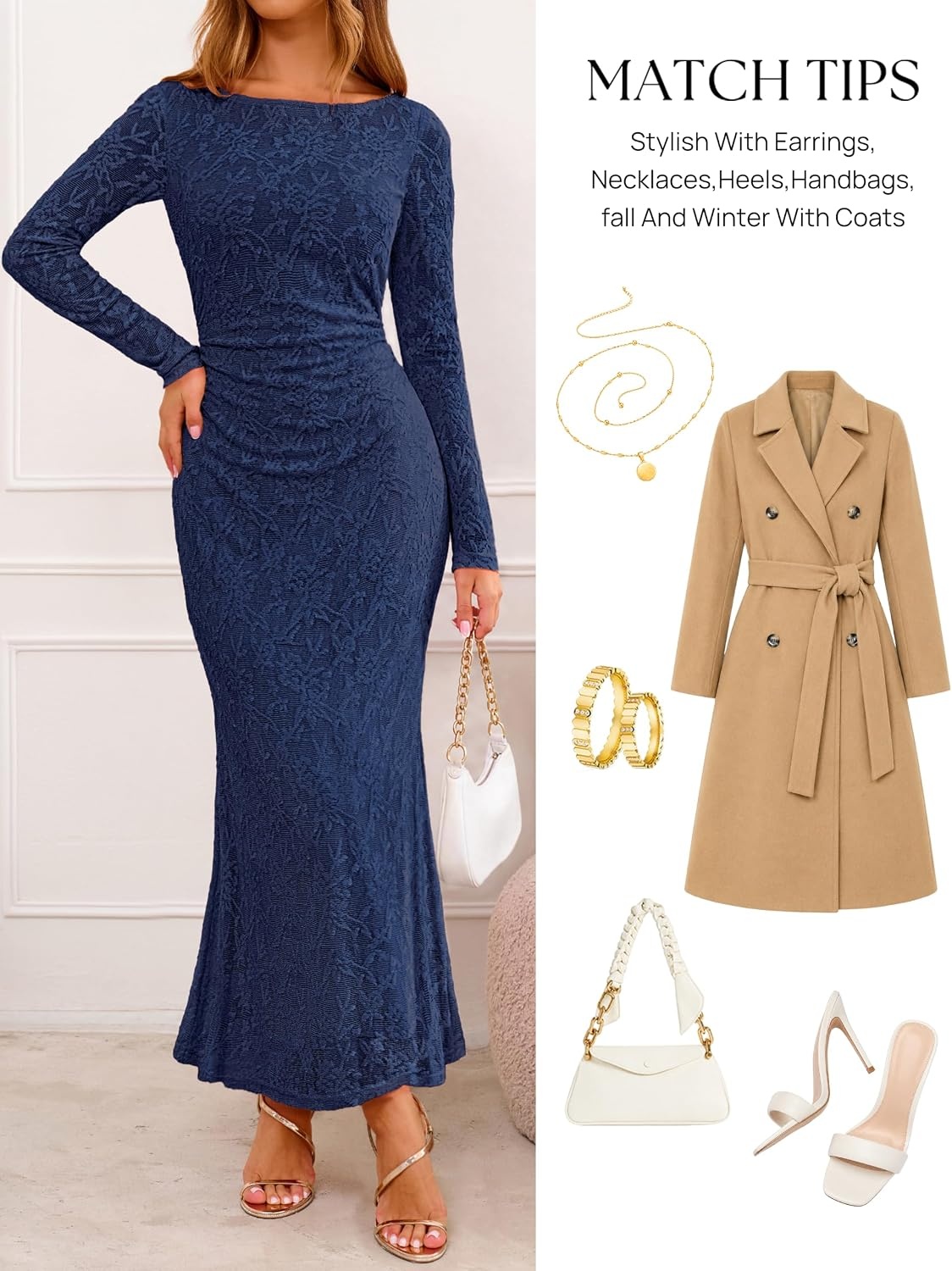 image:imageMEROKEETY Womens Fall Wedding Guest Formal Floral Maxi DressesNavy
