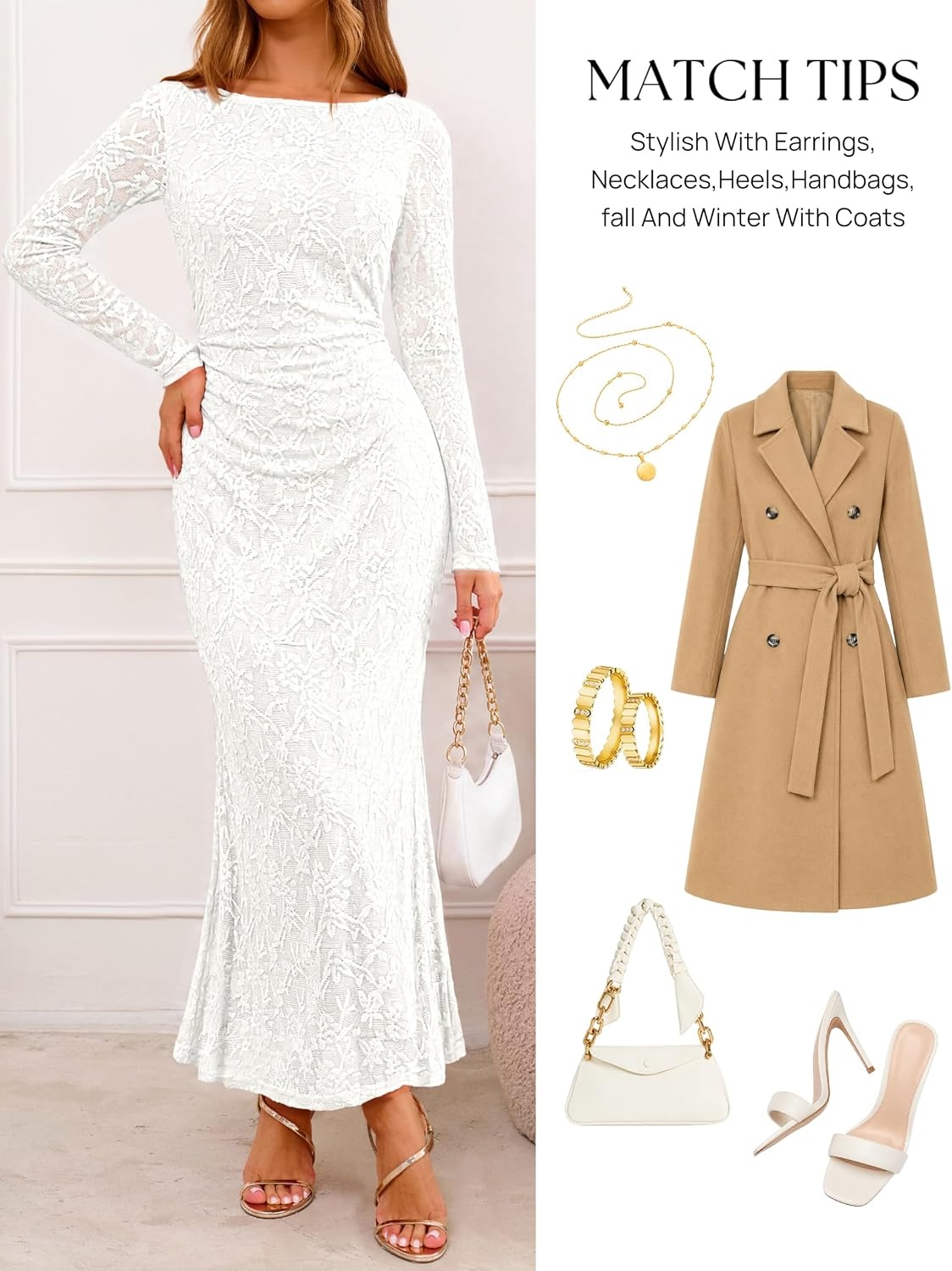 image:imageMEROKEETY Womens Fall Wedding Guest Formal Floral Maxi DressesWhite
