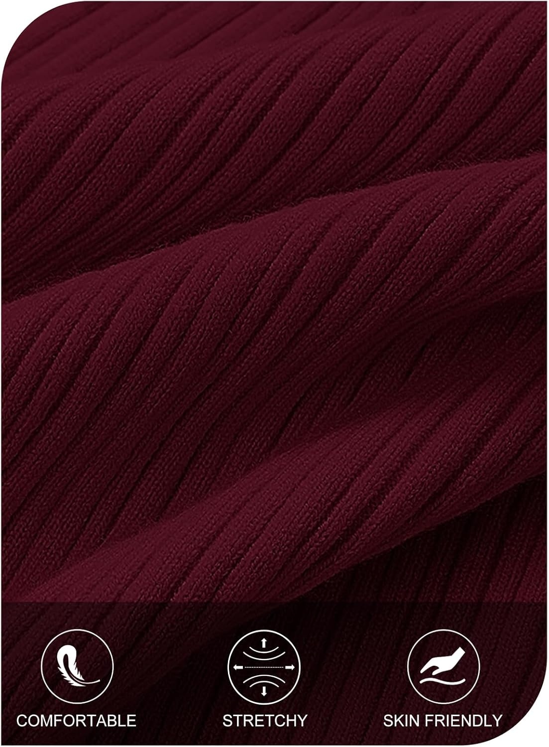 image:imageMEROKEETY Womens Fall Winter Long Sleeve Bodycon Maxi Sweater DressBurgundy