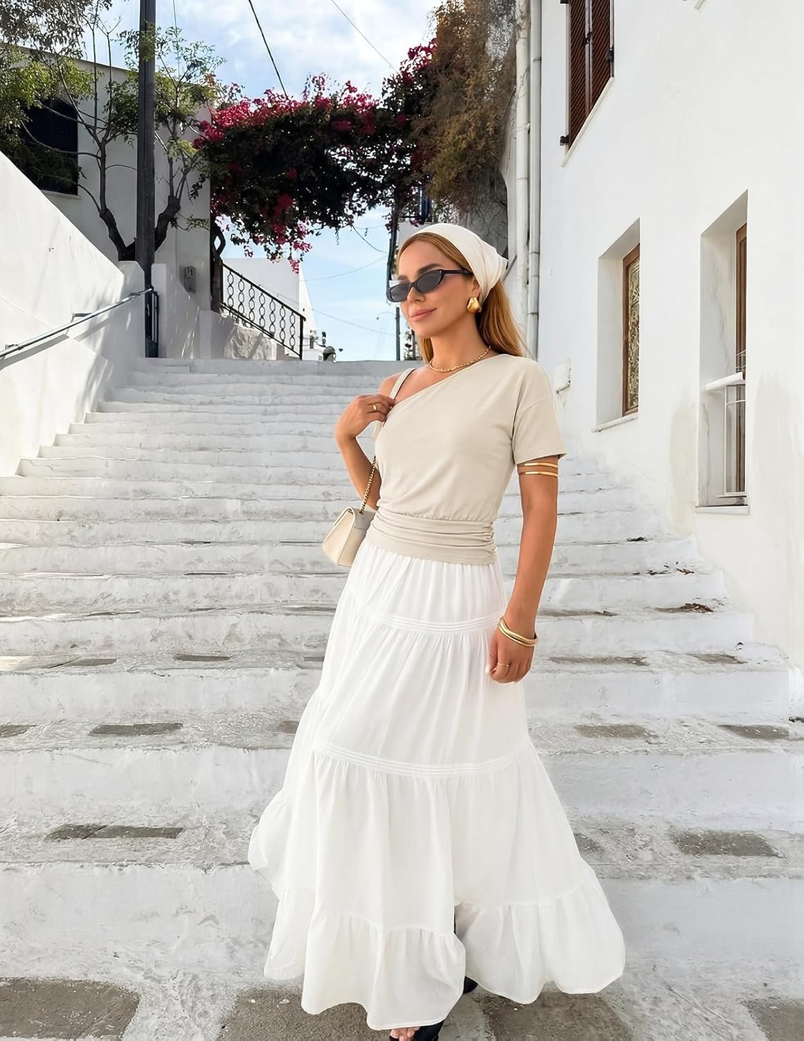 image:imageMEROKEETY Womens Off The Shoulder Summer Short Sleeve Going Out Y2k TopsApricot