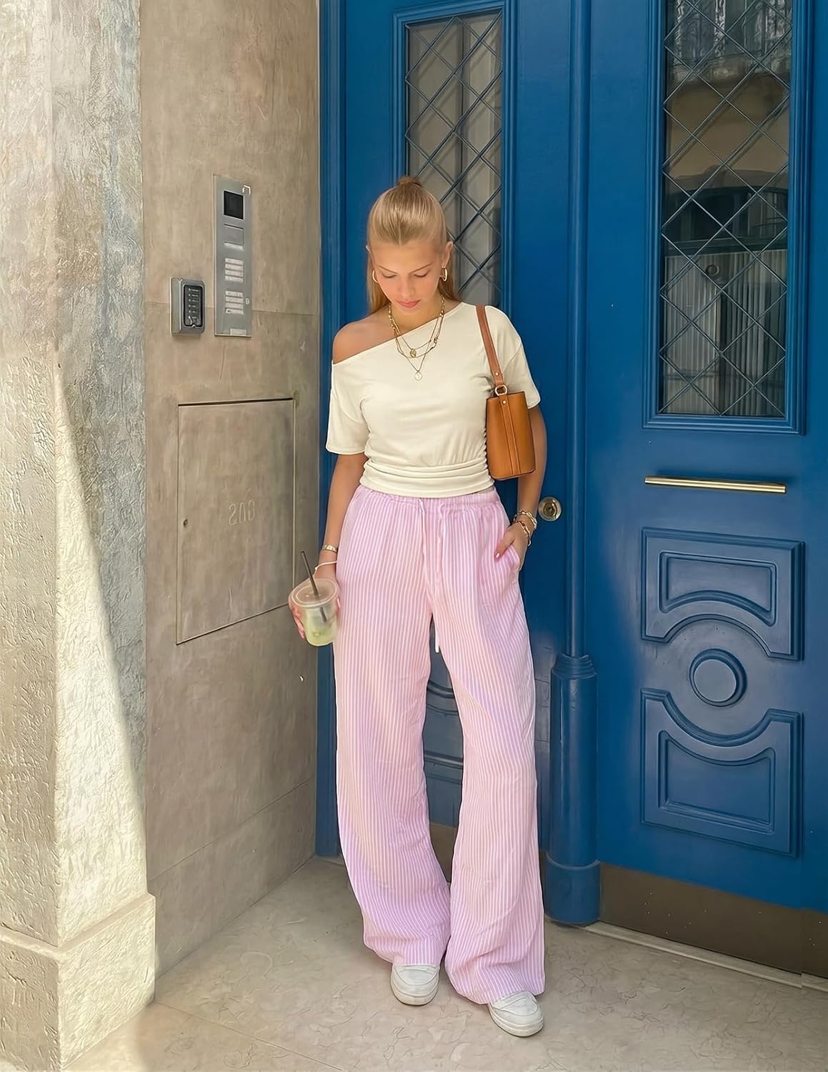 image:imageMEROKEETY Womens Off The Shoulder Summer Short Sleeve Going Out Y2k TopsBeige