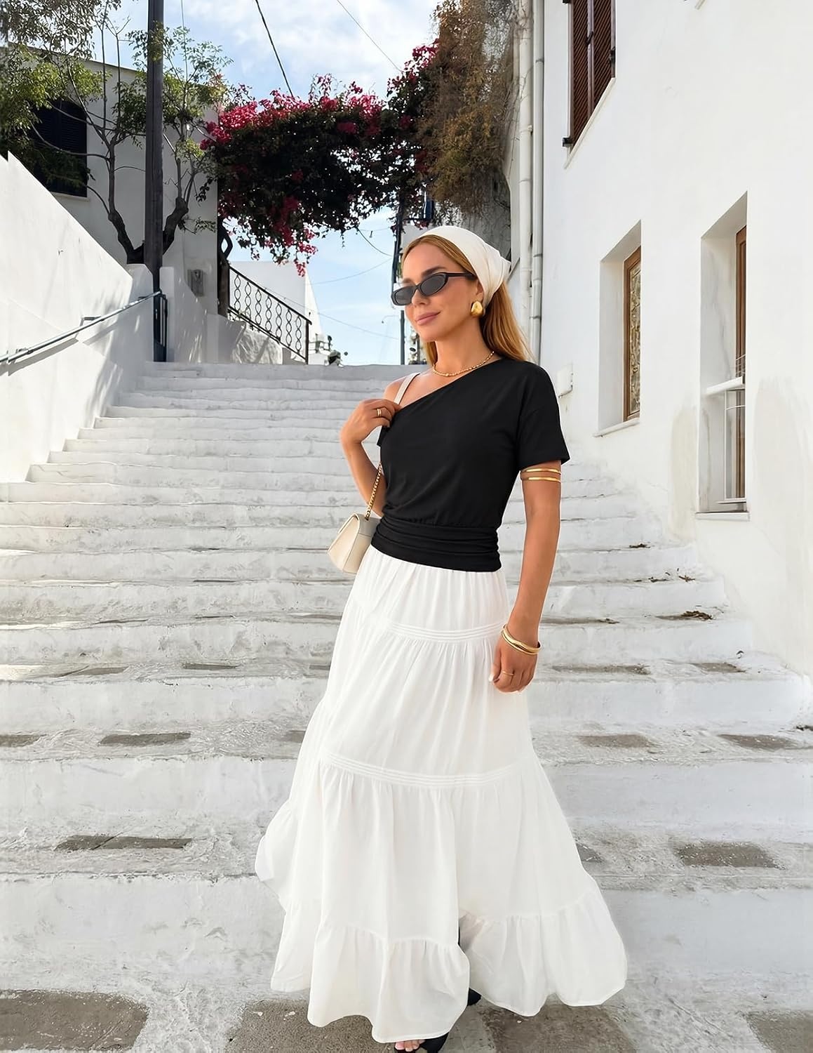 image:imageMEROKEETY Womens Off The Shoulder Summer Short Sleeve Going Out Y2k TopsBlack