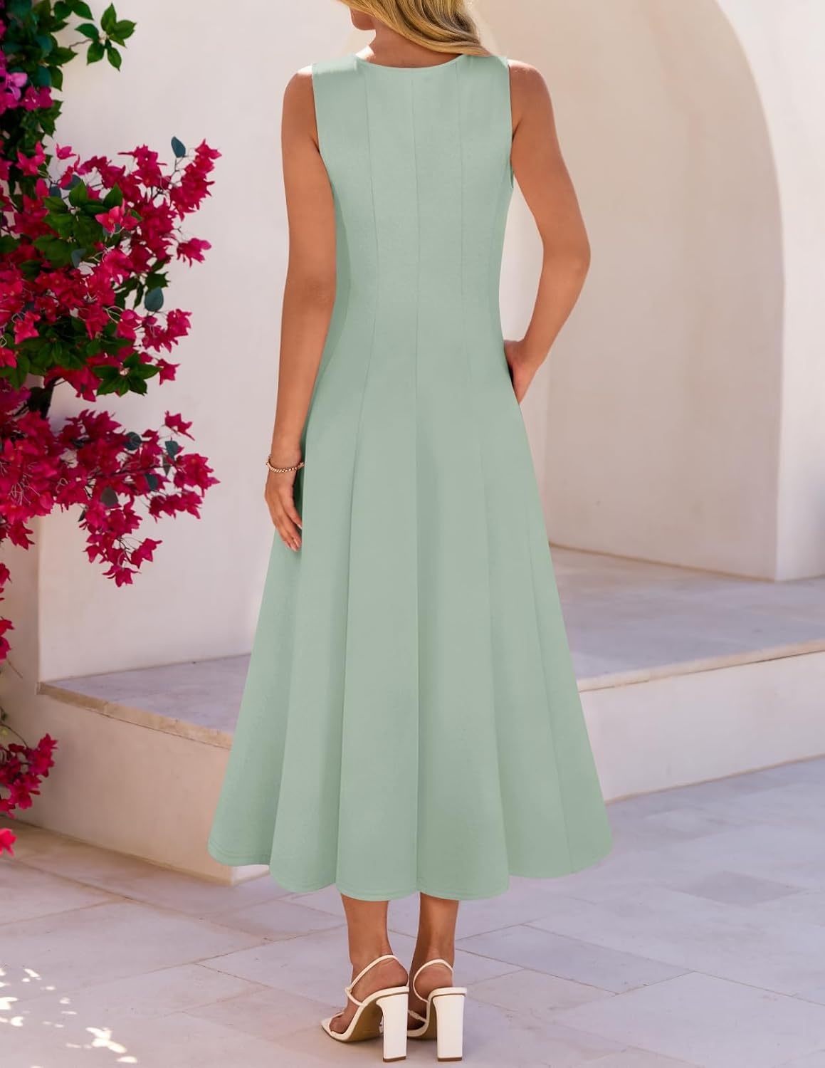 image:imageMEROKEETY Womens Semi Formal Cocktail Wedding Guest A Line Maxi DressesSage