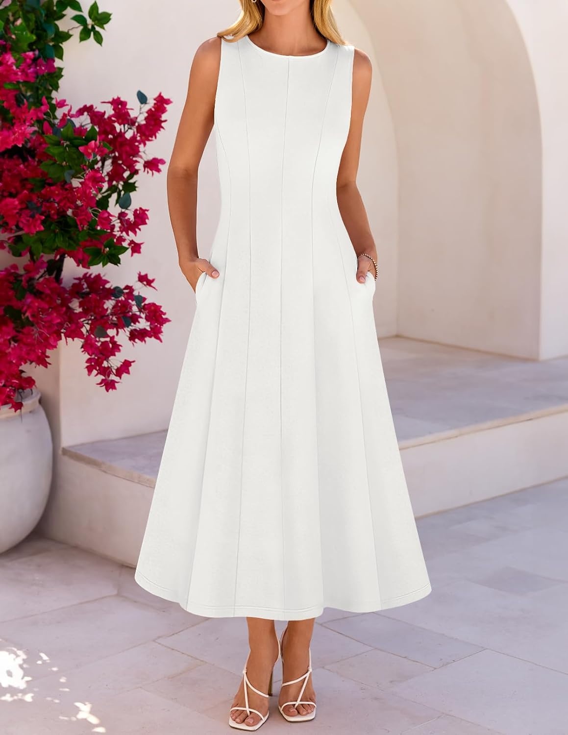 image:imageMEROKEETY Womens Semi Formal Cocktail Wedding Guest A Line Maxi DressesWhite