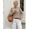MEROKEETY Fall Sweaters for Women Long Sleeve Button Pullover Knit Tops(Camel)