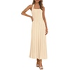 MEROKEETY Women Summer Halter Ribbed Bodycon Midi Sweater Dress 2026 Formal(Apricot)