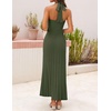 MEROKEETY Women Summer Halter Ribbed Bodycon Midi Sweater Dress 2026 Formal(Armygreen)