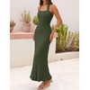 MEROKEETY Women Summer Halter Ribbed Bodycon Midi Sweater Dress 2026 Formal(Armygreen)