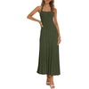 MEROKEETY Women Summer Halter Ribbed Bodycon Midi Sweater Dress 2026 Formal(Armygreen)