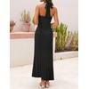 MEROKEETY Women Summer Halter Ribbed Bodycon Midi Sweater Dress 2026 Formal(Black)