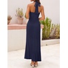 MEROKEETY Women Summer Halter Ribbed Bodycon Midi Sweater Dress 2026 Formal(Navy)