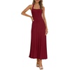 MEROKEETY Women Summer Halter Ribbed Bodycon Midi Sweater Dress 2026 Formal(Wine)