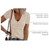 MEROKEETY Womens 2026 Summer Short Sleeve Tops Casual T Shirts(Almond)