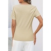 MEROKEETY Womens 2026 Summer Short Sleeve Tops Casual T Shirts(Apricot)