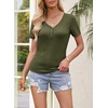 MEROKEETY Womens 2026 Summer Short Sleeve Tops Casual T Shirts(Armygreen)