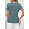 MEROKEETY Womens 2026 Summer Short Sleeve Tops Casual T Shirts(Blue)
