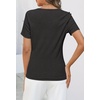 MEROKEETY Womens 2026 Summer Short Sleeve Tops Casual T Shirts(Darkgrey)