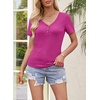 MEROKEETY Womens 2026 Summer Short Sleeve Tops Casual T Shirts(Hot Pink)